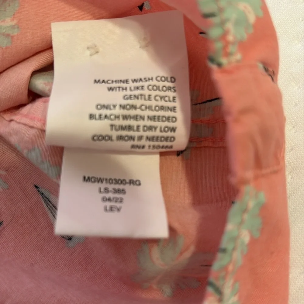 Hawker Rye Men's Pink Nautical Print short sleeve button down Shirt. Size M - Picture 9 of 9